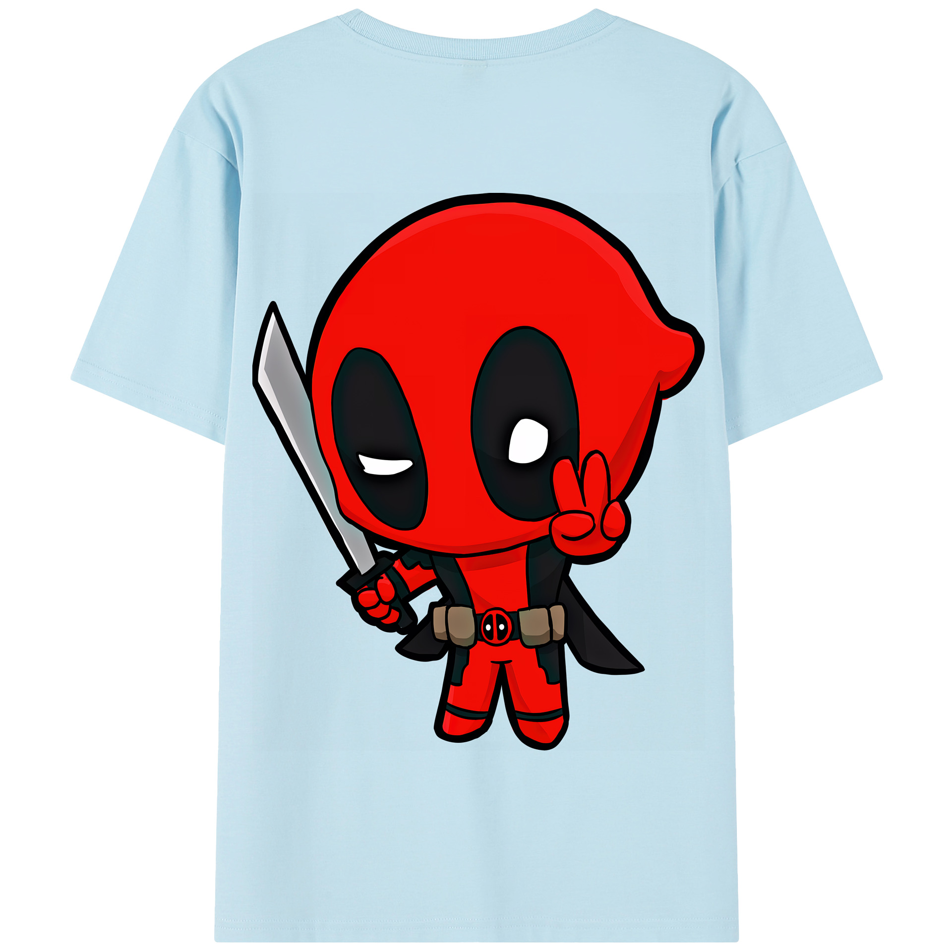 （画像用） Deadpool デッドプール 綿100％半袖Tシャツ（背面プリント）